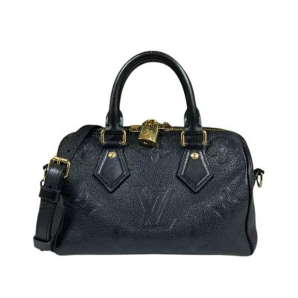 Louis Vuitton Speedy Bandouliere Monogram Empreinte Shoulder Bag Black